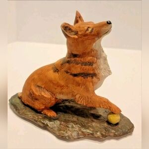 Vintage Acorn Art Pottery United Kingdom Dog & Ball Handmade Signed